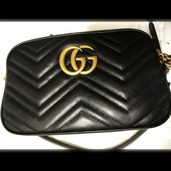 Gucci Handbags - Gucci Marmont Small Crossbody Bag Black